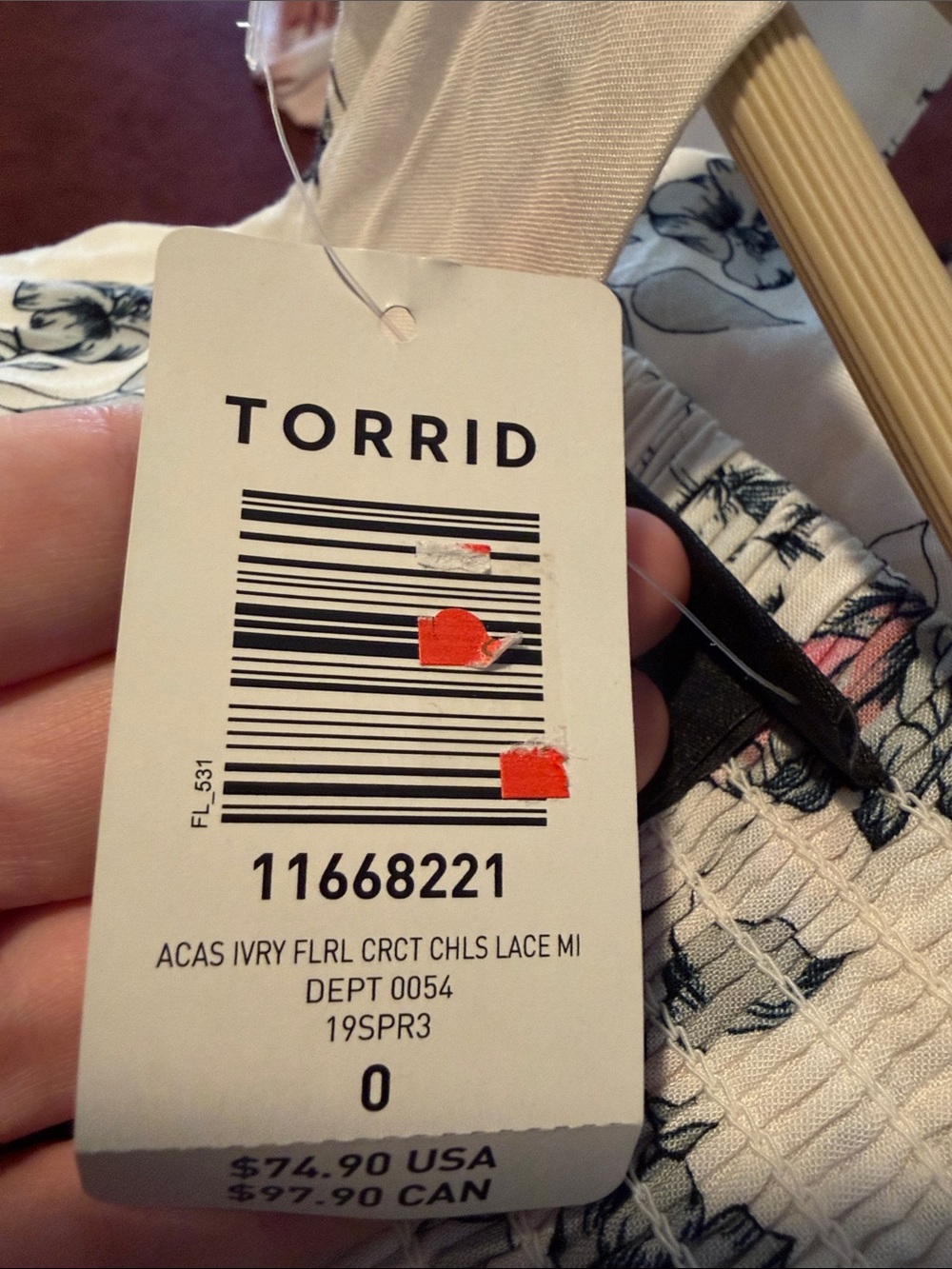 Torrid White & Pink Floral Tiered Midi Dress Size 12 NWOT - Picture 7 of 8